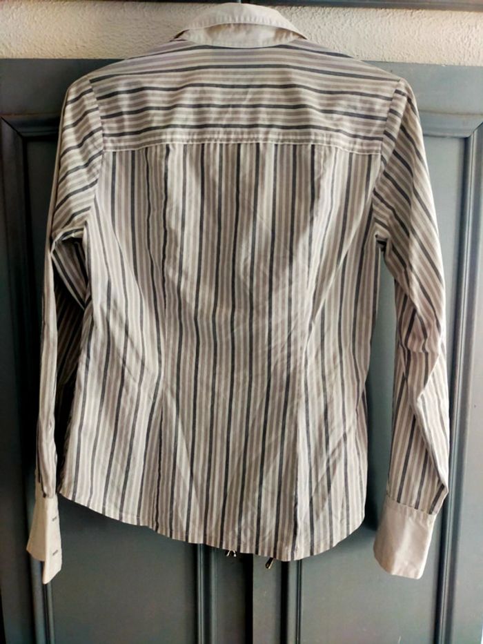 Chemisier femme rayée gris /blanc  38/40 - photo numéro 2