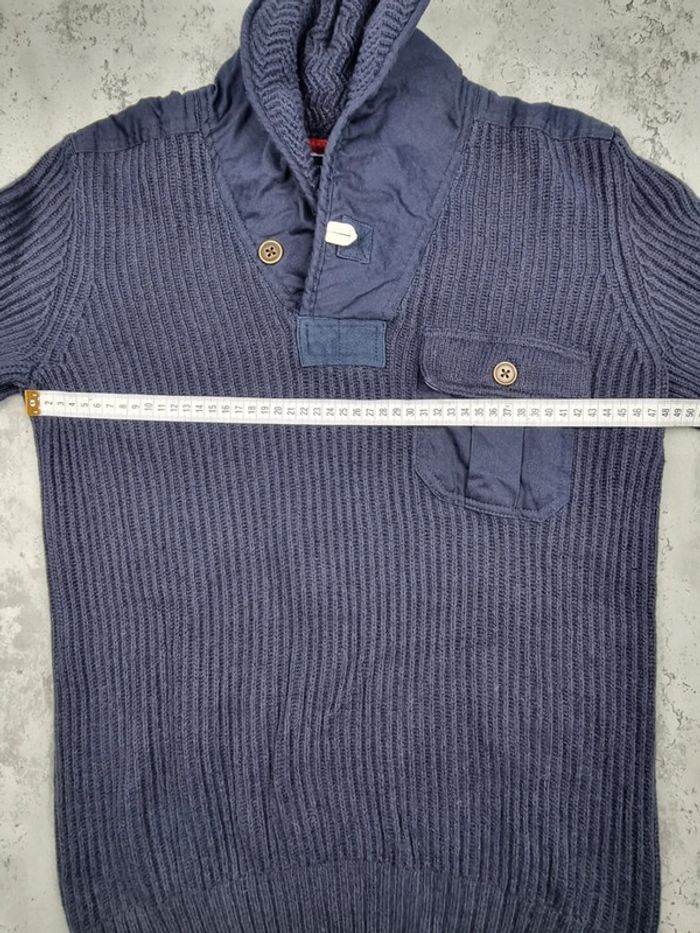 Pull col châle Tommy Hilfiger – Bleu marine – Taille M Hommes (mesures en photos) - photo numéro 11