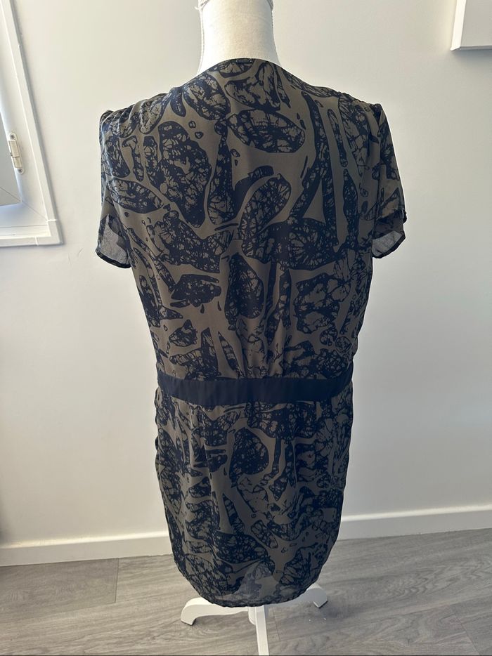 Robe bariolée kaki et noir Elora T40 L - photo numéro 6