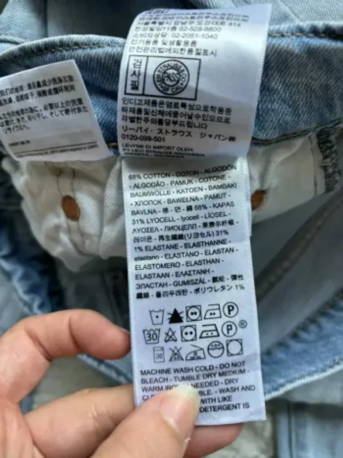 Jean Levi’s lot 510 homme bleu clair effet destroy léger skinny taille W31 40/42 M/L L32 big E - photo numéro 14