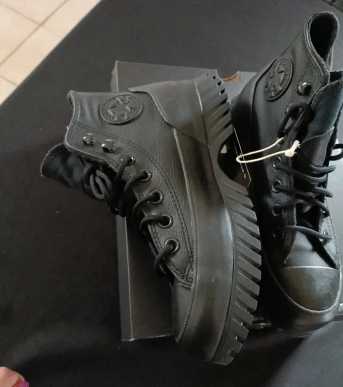 Baskets montantes converse en cuir ctas lugged - photo numéro 4