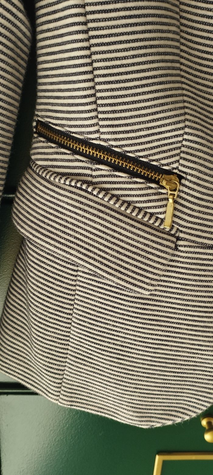 Veste blazer rayé bleu et blanc Pimkie taille 34 - photo numéro 4