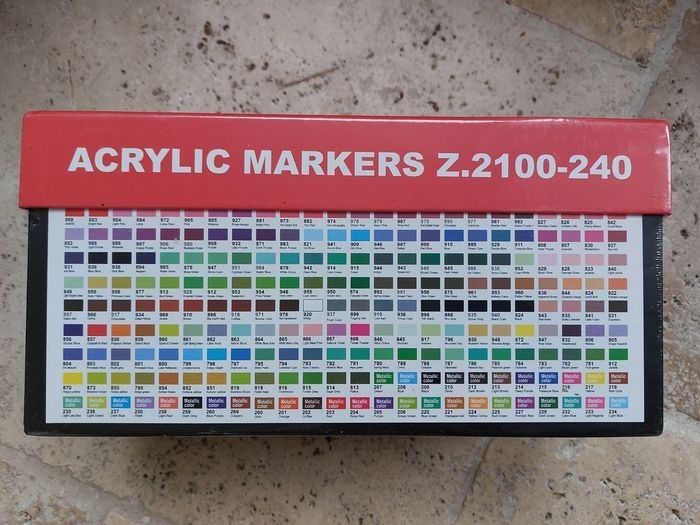Boîte 240 feutres acryliques pointes fines NEUVE sous blister - photo numéro 2