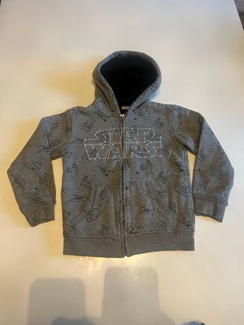 Gilet CHAUD à capuche garçon TRÈS BON ÉTAT taille 8 ans couleur gris