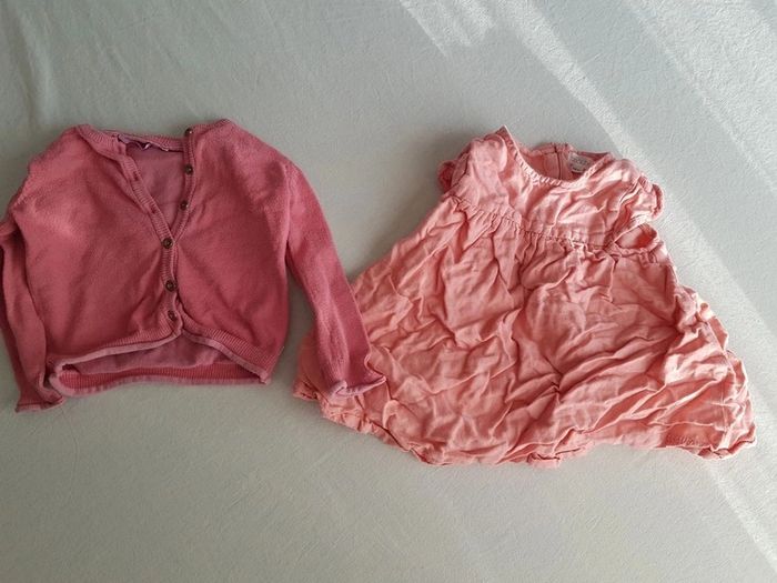 Robe fille 12 mois + gilet