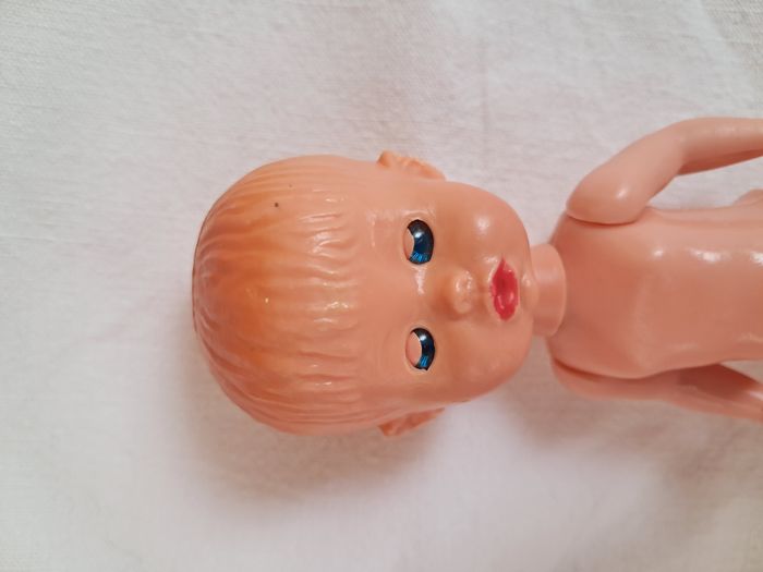 Poupée garçon cs Italie blond yeux bleus dormants Hauteur 14 cm ancien - photo numéro 4