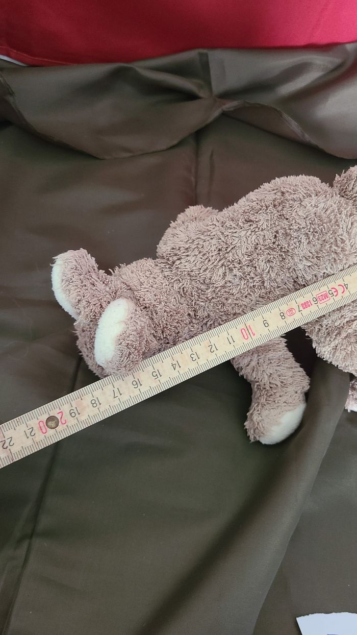 Doudou peluche Lapin beige blanc 20 cm Nounours - photo numéro 4