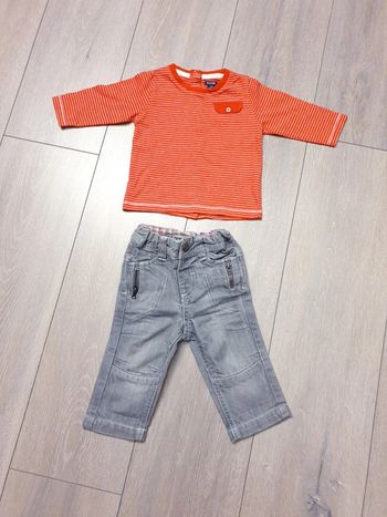 Ensemble orange & gris. Garçon 6 mois. Marque Kiabi/ Tape à l'oeil