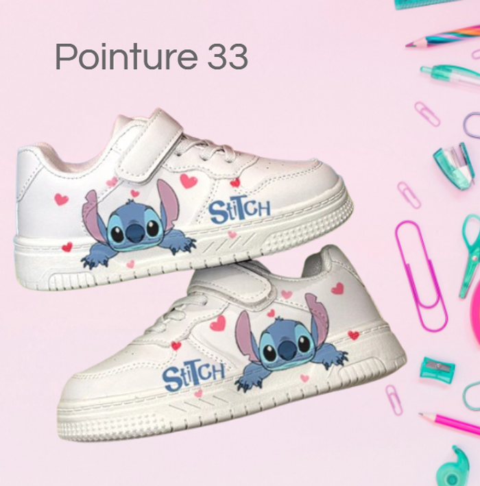 🌸Magnifiques Baskets à scratchs blanches Angel Stitch taille 33