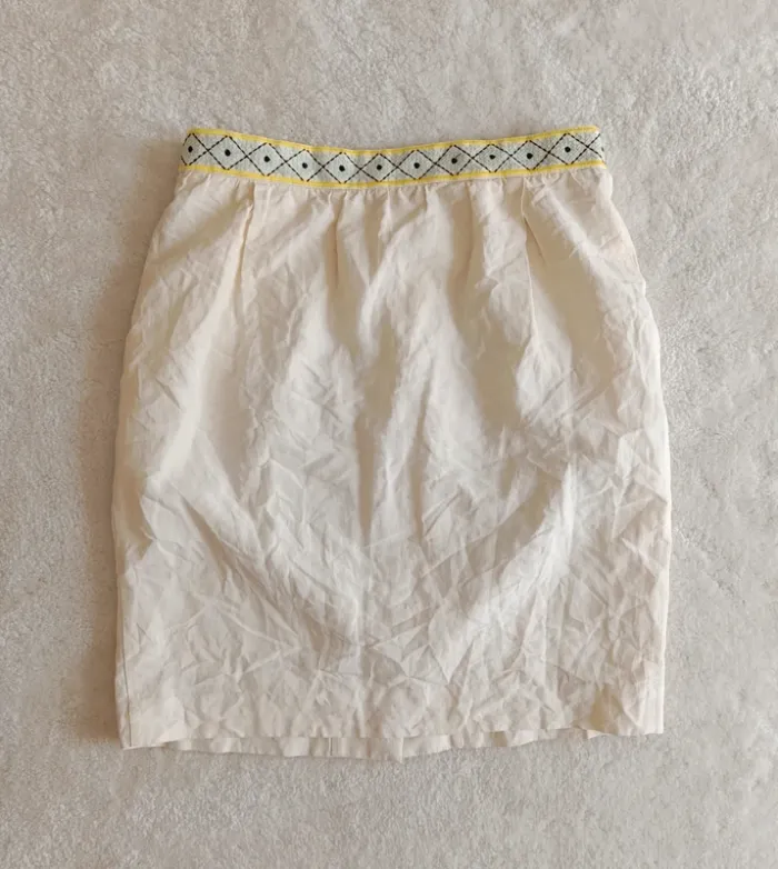 Jupe Comptoir des cotonniers crème 38 soie lin coton modèle Colza/Init - photo numéro 4