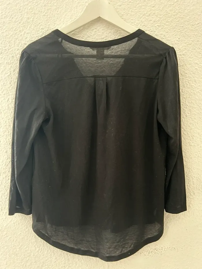Blouse noir manche 3/4 transparente - photo numéro 3
