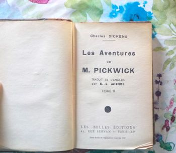 LES AVENTURES DE M. PICKWICK T2 de Charles DICKENS Les Belles Editions 1937