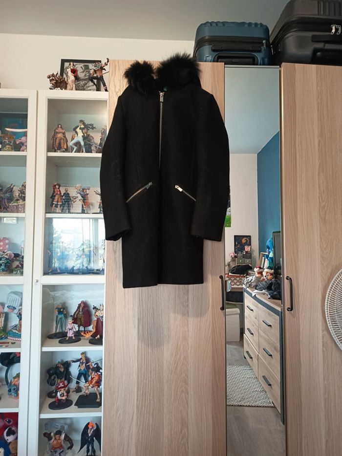 Manteau noir avec fourrure Karl Marc John - Taille S 36 - photo numéro 2
