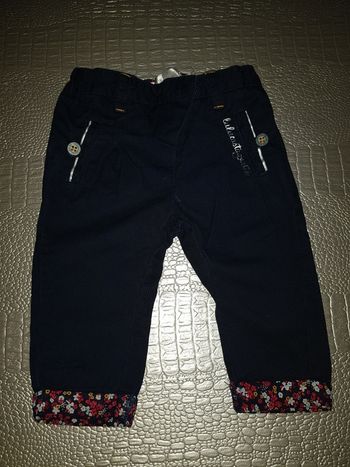 Pantalon bleu marine Lulu Castagnette 3 mois