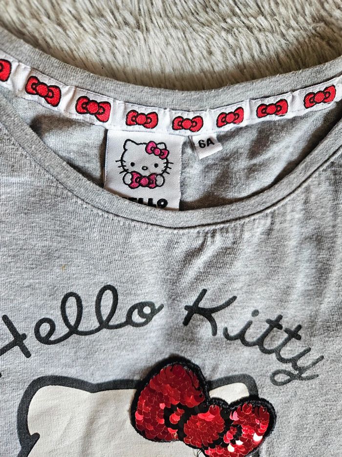 Tee-shirt manches longues hello kitty taille 6ans - photo numéro 3