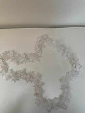Collier hawaïen Hawaï Tahiti collier de fleurs blanc déguisement carnaval