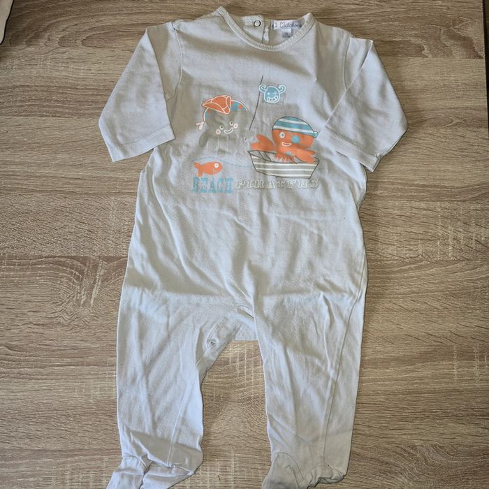 Pyjama été  gris motif pieuvre 9 mois