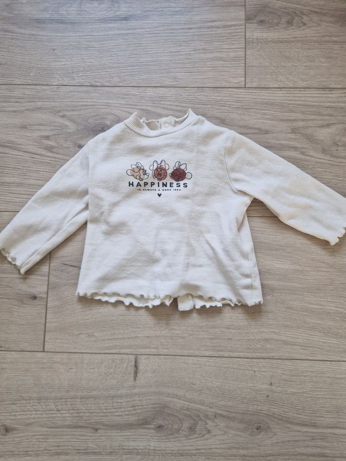 Lot de 2 t-shirts bébé col montant Disney 6 mois - photo numéro 2