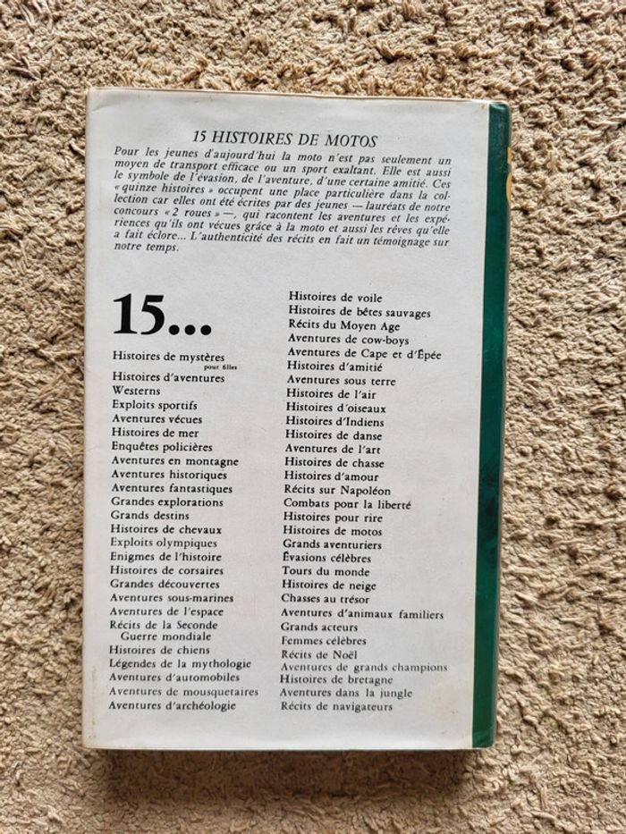 Livre vintage "15 histoires de moto" - 1973 - photo numéro 2