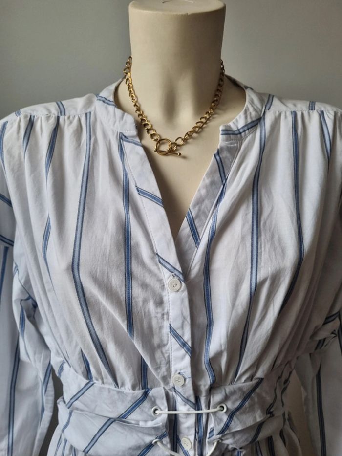 Chemise rayé en coton corset - photo numéro 6
