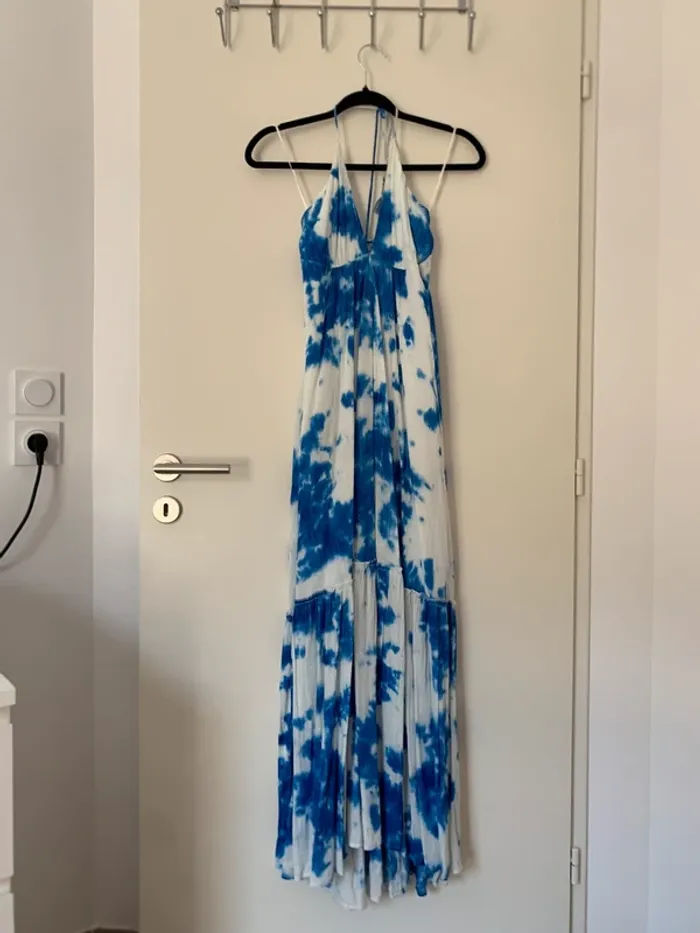 Robe dos nus blanche et bleu Goa taille L - photo numéro 11