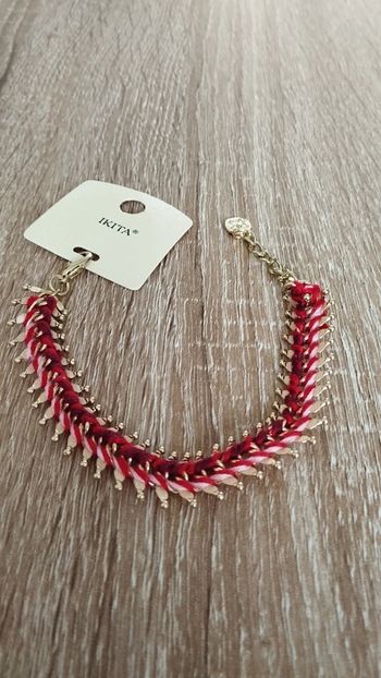 Bracelet ikita rouge doré femme fantaisie
