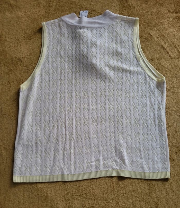 Pull femme sans manches en maille ajourée - photo numéro 6
