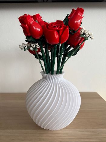 Vase fin boule idéal fleurs 3D avec support de tiges 3D