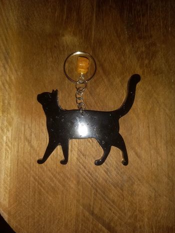 Porte clé chat résine epoxy