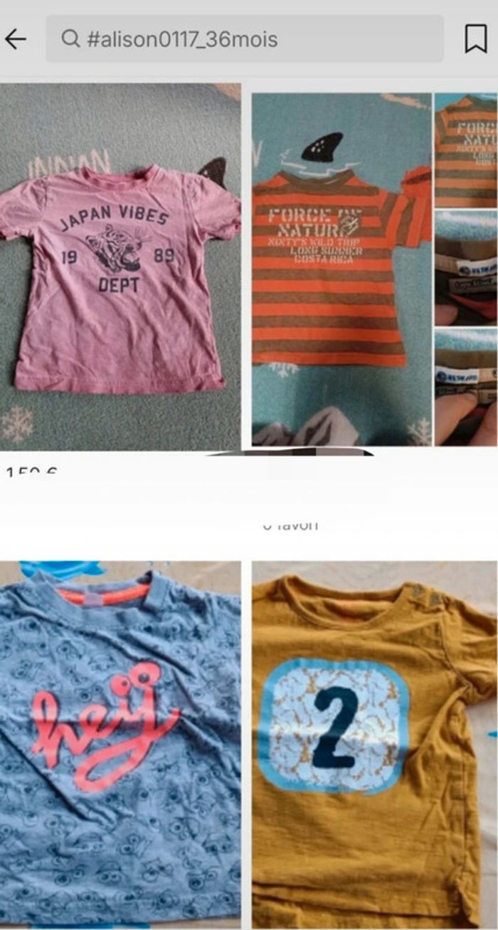 36 mois garçon 1€/pièce