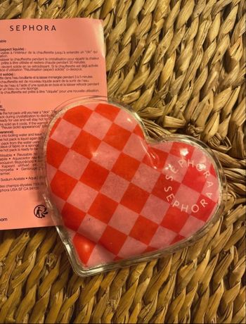 Chaufferette réutilisable cœur à damier