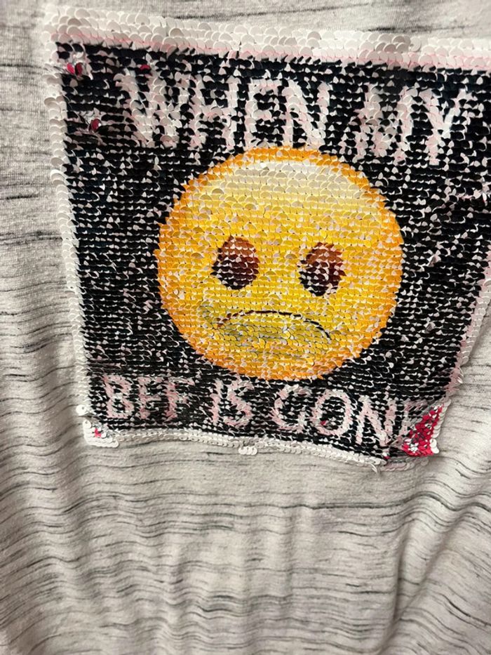 Tee shirt Emoji à sequins - photo numéro 5