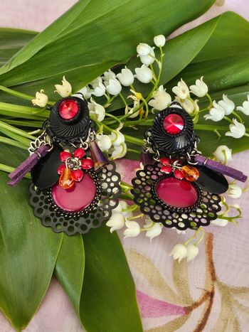 Boucles d oreilles a clips avec breloques modèle 8 en acier inoxydable