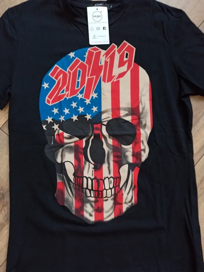 Tee shirt tête de mort homme M - photo numéro 3