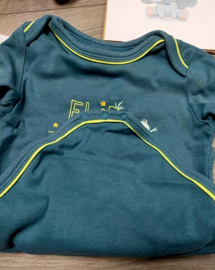 2 bodies manches longues grenouille 🐸 garçon 12 mois Petit Béguin - photo numéro 8