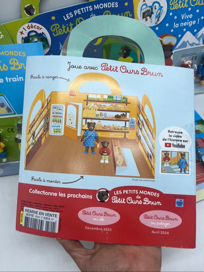 Lot de 5 livres magazines les petits mondes de Petit ours brun avec ces figurines Neuf    / - photo numéro 4