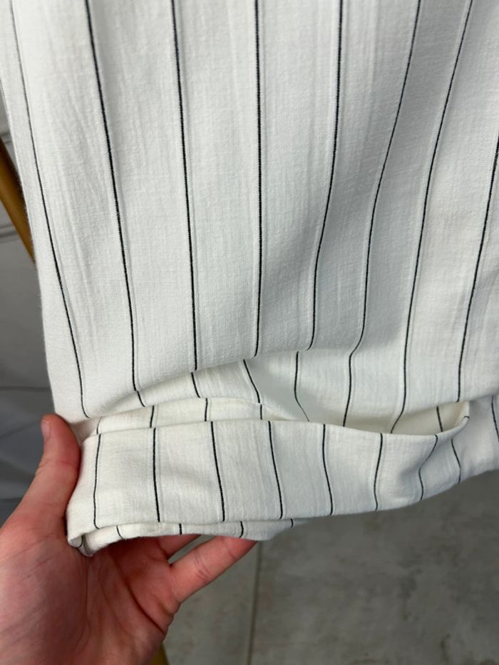 Pantalon large Reiko blanc / marine W29 neuf - photo numéro 3