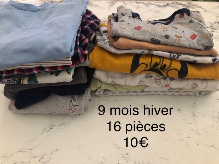 Lot vêtements bébé garçon 9 mois hiver