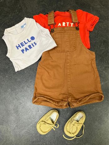 Ensemble garçon été salopette 12mois