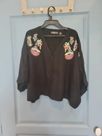 Chemise cropped Accessorize brodée taille S
