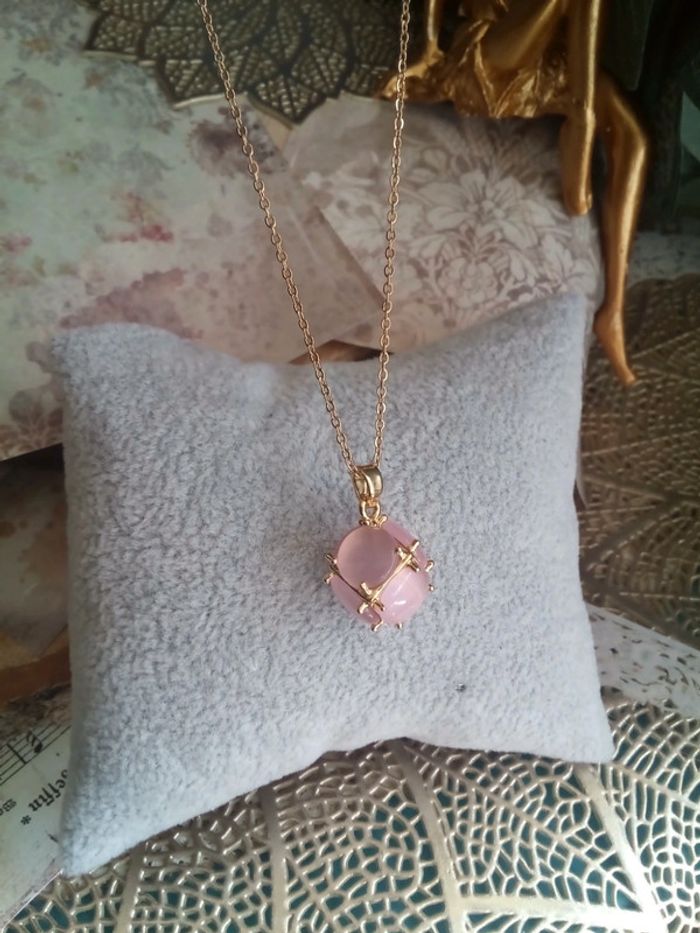 Collier pierre oeil de chat - photo numéro 2