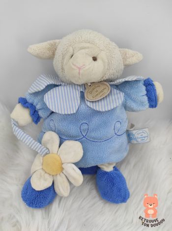 Doudou Marionnette Mouton Bleu Doudou et Compagnie