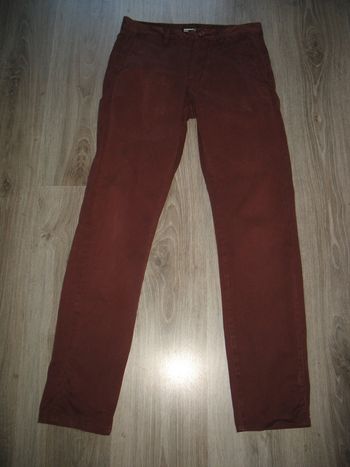 PANTALON SLIM BORDEAUX "BIZZBEE" - TAILLE 34 - n°01