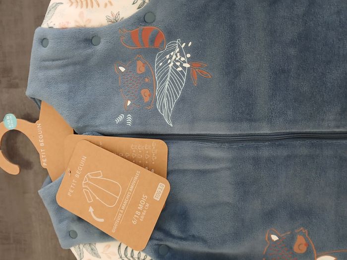 turbulette gigoteuse garcon en velours petit beguin 6/18mois 68/86cm - photo numéro 6