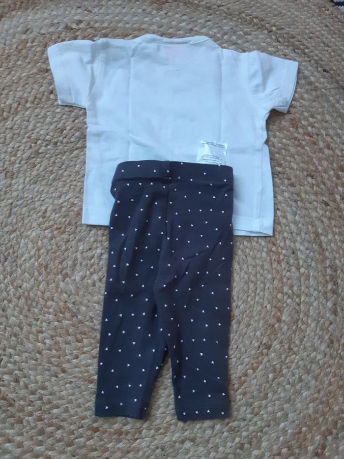 Tenue tee-shirt blanc et legging 3 mois - photo numéro 6
