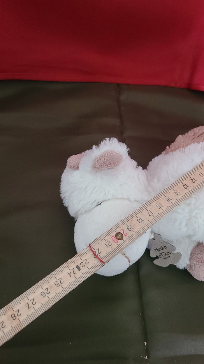 HISTOIRE D'OURS  DOUDOU VACHE BLANCHE ASSISE MARRON - photo numéro 2