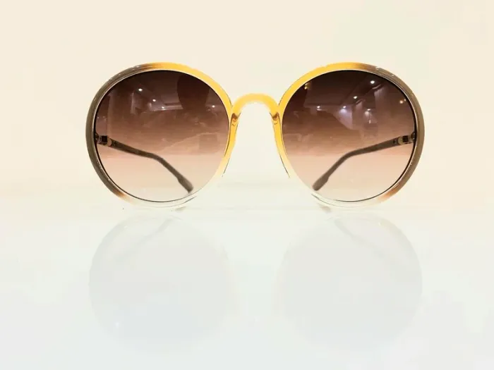 Lunette de soleil femme beige dégradés en abricot uvprotection catégorie 3 - photo numéro 2