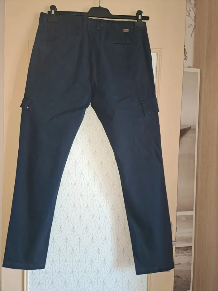 Pantalon bleu homme neuf poches latérales slim fit Piazza Italia 42 (46 Italie) - photo numéro 2