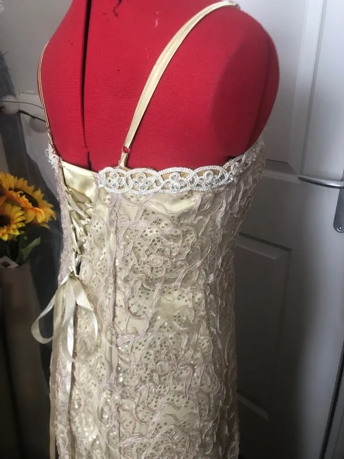 Robe de soirée couleur champagne crème T40 femme 👗 - photo numéro 13