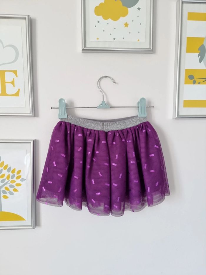 Jupe violette ceinture pailleté argenté 18mois - photo numéro 6